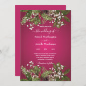 Granatfarbene Weihnachtseinladungen Einladung (Vorne/Hinten)