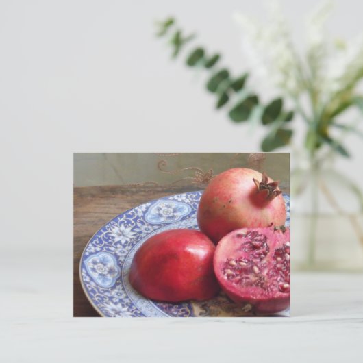 Granatobst Stillleben Postkarte (Stehend Vorderseite)