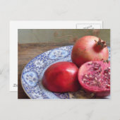 Granatobst Stillleben Postkarte (Vorne/Hinten)