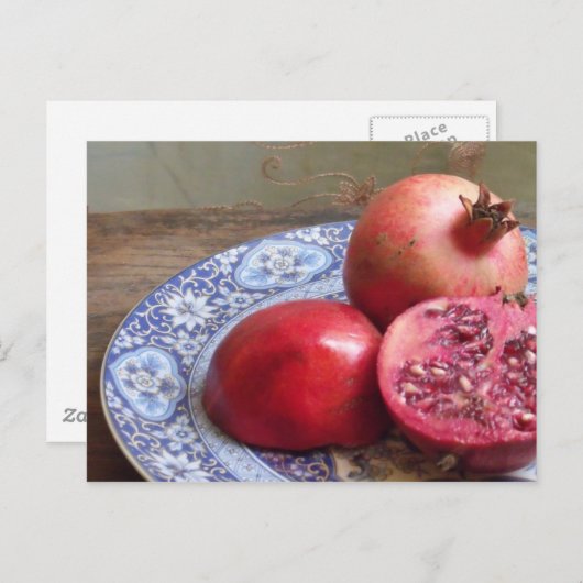 Granatobst Stillleben Postkarte (Vorne/Hinten)
