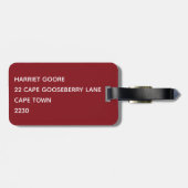 Granatrot - Name Gepäckanhänger (Rückseite horizontal)