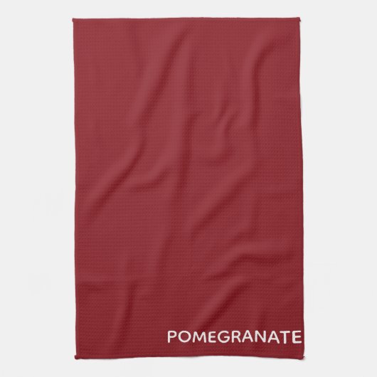 Granatrot - Name Geschirrtuch (Vertikal)