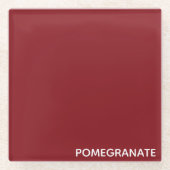 Granatrot - Name Glasuntersetzer (Vorderseite)