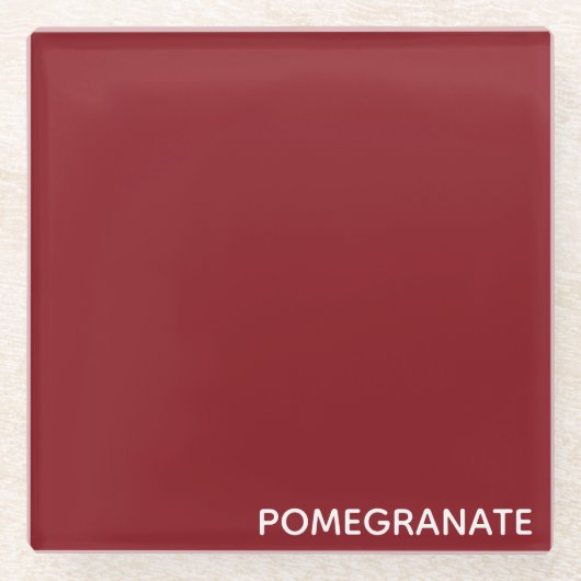 Granatrot - Name Glasuntersetzer (Vorderseite)