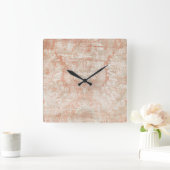 Granats-Einschlagfaden Quadratische Wanduhr (Zuhause)