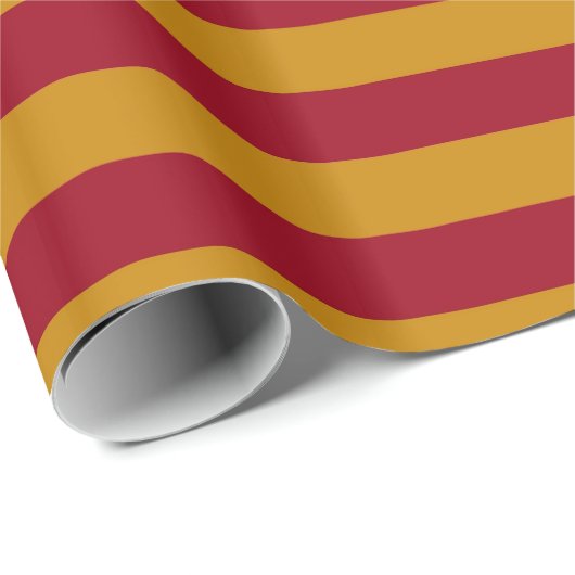 Granats-und Goldstreifen-Packpapier Geschenkpapier (Rolleneckpunkt)