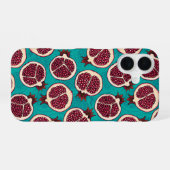 Granatscheiben auf Türkis iPhone 16 Hülle (Rückseite (Horizontal))