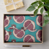 Granatscheiben auf Türkis Seidenpapier (Geschenk)