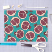 Granatscheiben auf Türkis Seidenpapier (Handwerk)