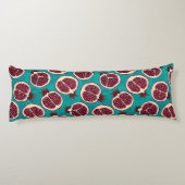 Granatscheiben auf Türkis Seitenschläferkissen (Rückseite)