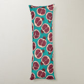 Granatscheiben auf Türkis Seitenschläferkissen (Rückseite (Vertikal))