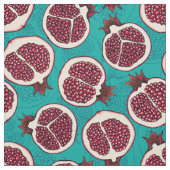 Granatscheiben auf Türkis Stoff (Muster)
