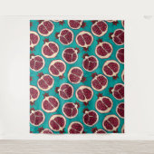 Granatscheiben auf Türkis Wandteppich (Vorderseite)