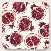 Granatscheiben auf weiß getränkeuntersetzer (Vorderseite)