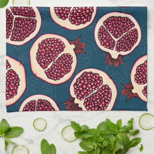 Granatscheiben Geschirrtuch (Gefaltet)