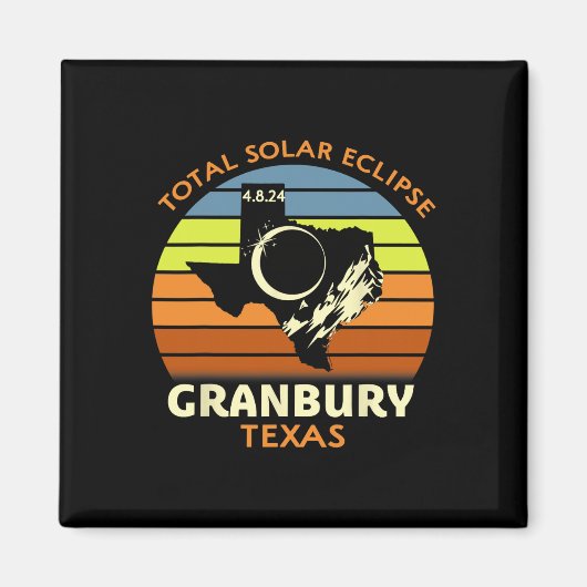 Granbury Texas Total Solar Eclipse 2024 Magnet (Vorne)