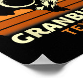 Granbury Texas Total Solar Eclipse 2024 Poster (Ecke)