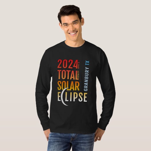 Granbury Texas TX Solar Eclipse insgesamt 2024 5 T-Shirt (Vorne ganz)