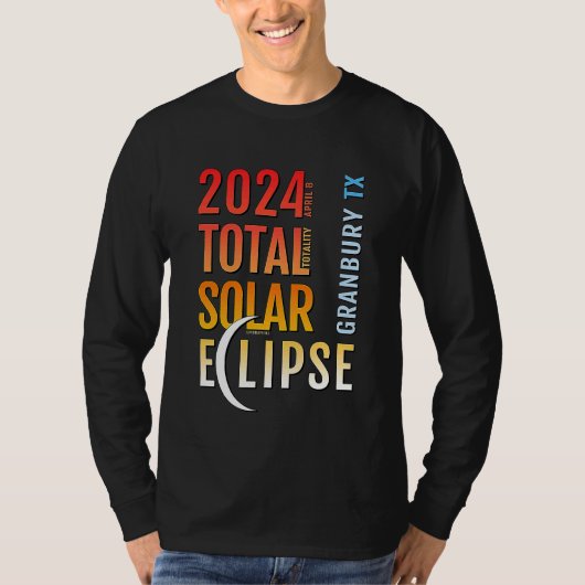 Granbury Texas TX Solar Eclipse insgesamt 2024 5 T-Shirt (Vorderseite)
