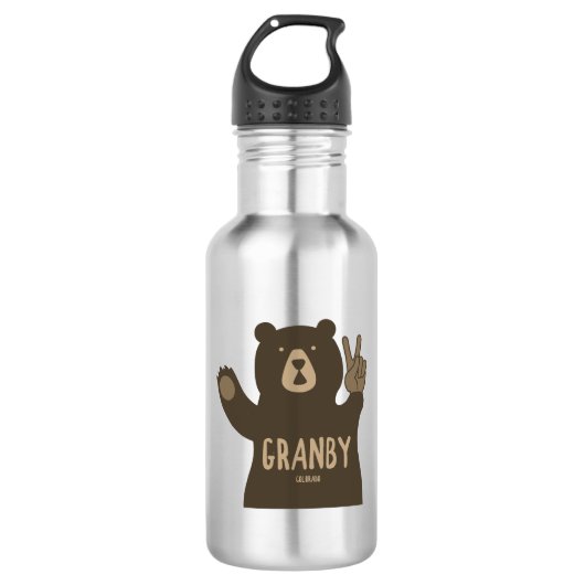 Granby Colorado Peace Bär Edelstahlflasche (Vorderseite)