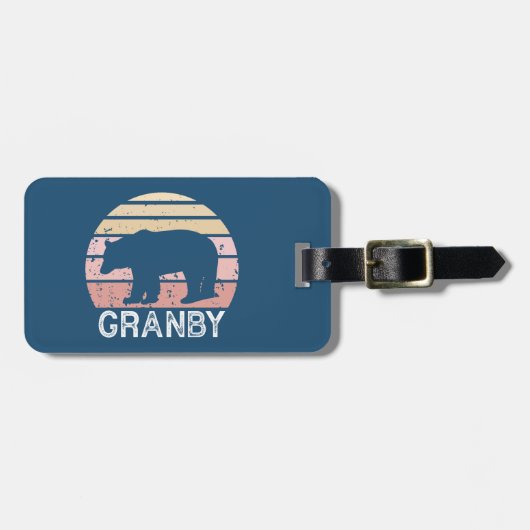 Granby Colorado Retro Bär Gepäckanhänger (Vorderseite horizontal)