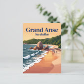 Grand Anse, La Digue Seychellen Postkarte (Stehend Vorderseite)