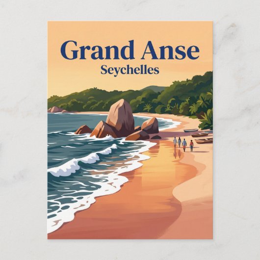 Grand Anse, La Digue Seychellen Postkarte (Vorderseite)