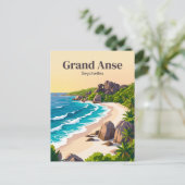 Grand Anse Seychellen Postkarte (Stehend Vorderseite)