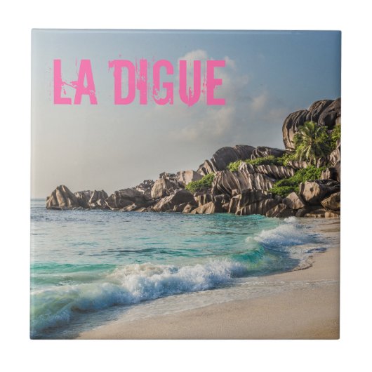 Grand Anse Seychelles La Digue Beach Geschenk Fliese (Vorderseite)
