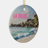 Grand Anse Seychelles La Digue Beach Geschenk Keramik Ornament (Rechts)