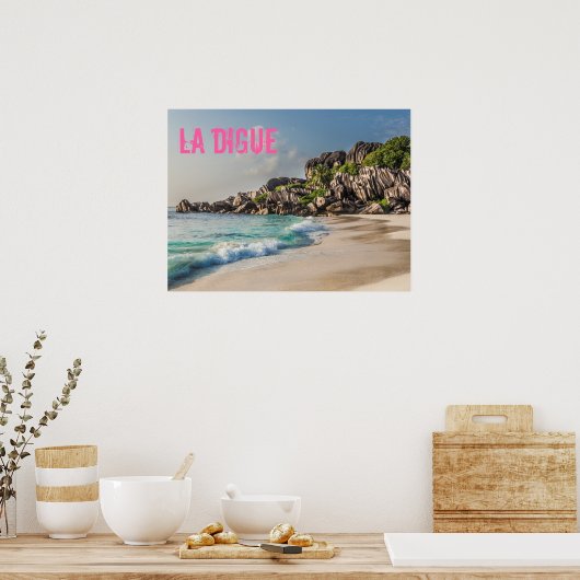 Grand Anse Seychelles La Digue Beach Geschenk Poster (Küche)