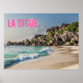 Grand Anse Seychelles La Digue Beach Geschenk Poster (Vorne)