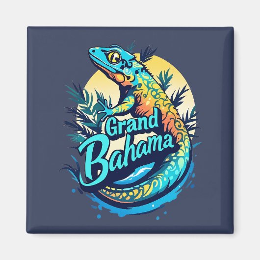 Grand Bahama Caribbean Gecko Magnet (Vorne)