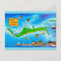 Grand Bahama Island Vintage Karte