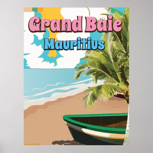 Grand Baie Mauritius Vintage Reiseplakat. Poster (Vorne)