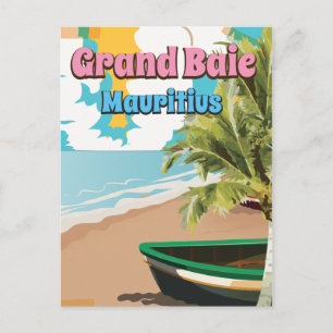 Grand Baie Mauritius Vintage Reiseplakat. Postkarte