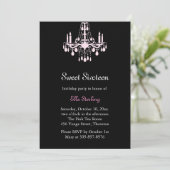 Grand Ballroom Birthday Invitation (schwarz) Einladung (Stehend Vorderseite)