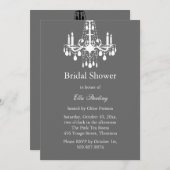 Grand Ballroom Bridal Shower Invitation (grau) Einladung (Vorne/Hinten)