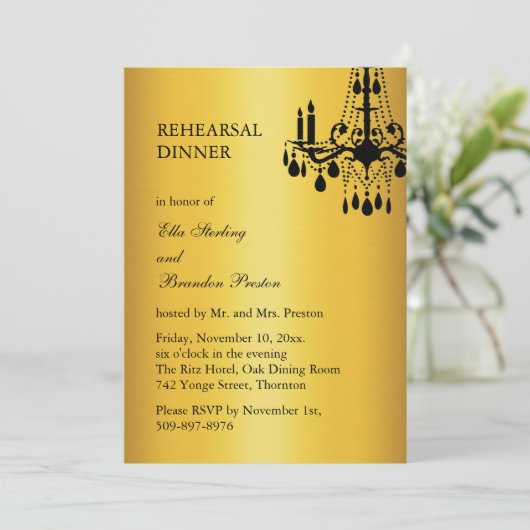 Grand Ballroom Probe Dinner Einladung (Stehend Vorderseite)