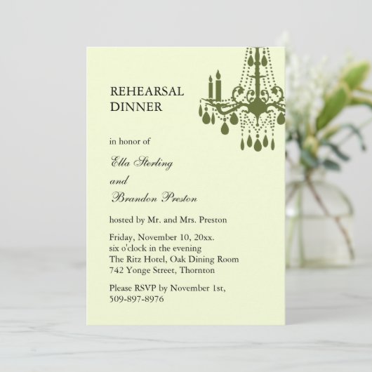 Grand Ballroom Probe Dinner Einladung (grün) (Stehend Vorderseite)