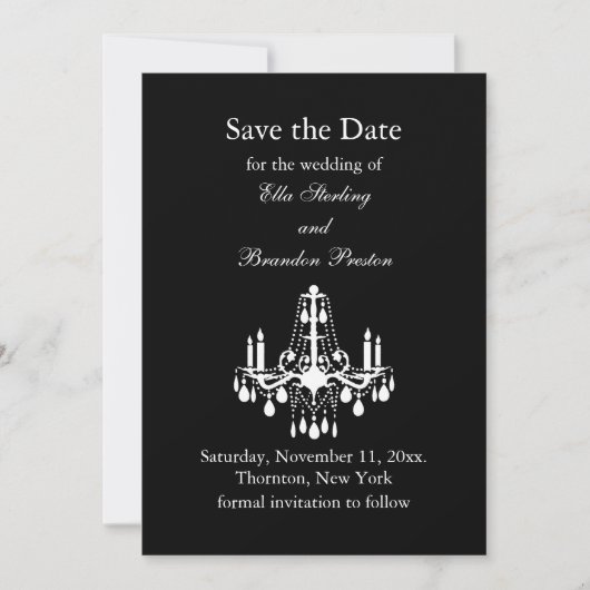 Grand Ballroom Save the Date (schwarz) (Vorderseite)