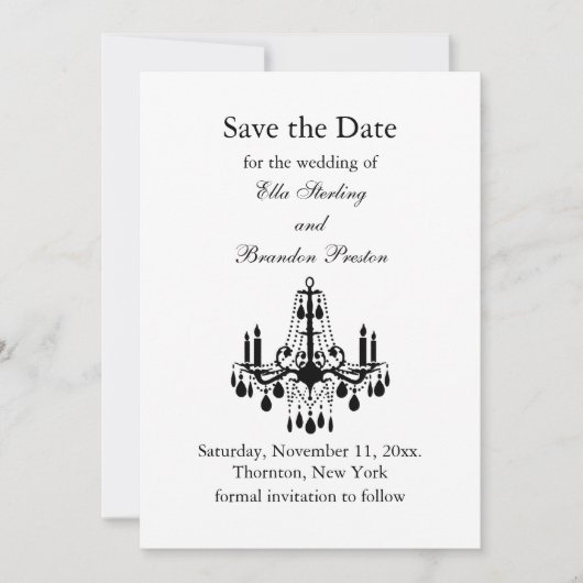 Grand Ballroom Save the Date (weiß) (Vorderseite)