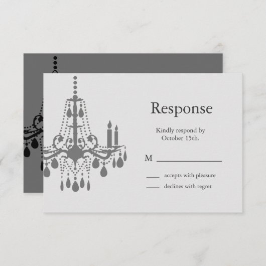 Grand Ballroom UAWG (grau) RSVP Karte (Vorne/Hinten)