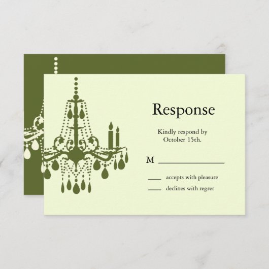 Grand Ballroom UAWG (grün) RSVP Karte (Vorne/Hinten)