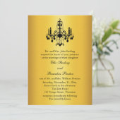 Grand Ballroom Wedding Invitation 2 (gold & schwar Einladung (Stehend Vorderseite)