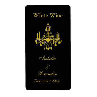 Grand Ballroom Wedding Wine Label (Gold)