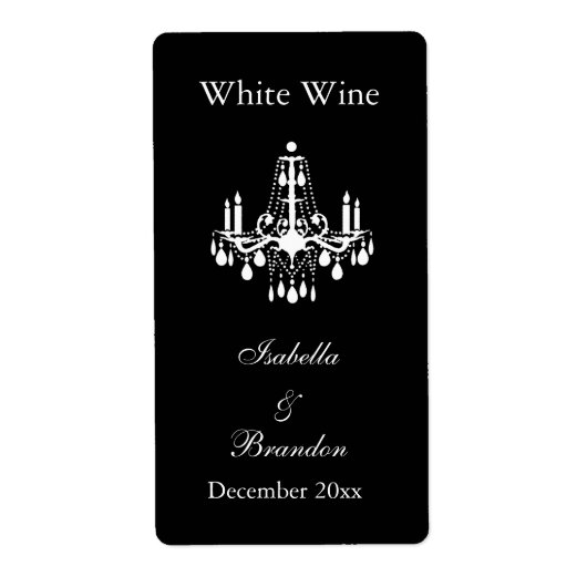 Grand Ballroom Wedding Wine Label (schwarz) (Vorne)