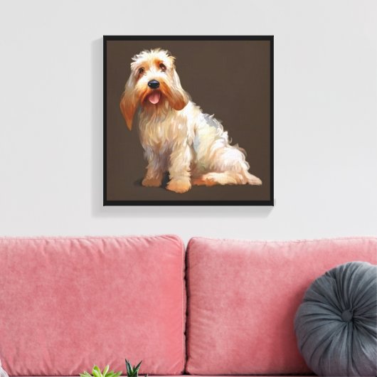 Grand Basset Griffon Vendeen - Dog Portrait Leinwanddruck (Insitu (Wohnzimmer))