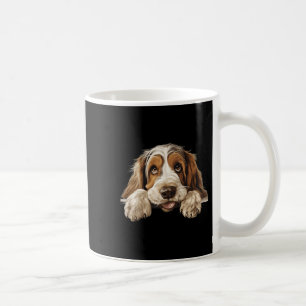 Grand Basset Griffon Vendeen Hund Mama Papa schaut Kaffeetasse