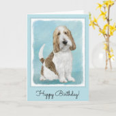 Grand Basset Griffon Vendeen - Original Dog Art Karte (Gelbe Blume)